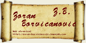 Zoran Borvičanović vizit kartica